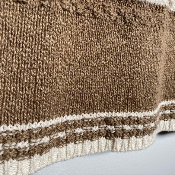 Vintage 80’s 90’s Cotton Country Parkhurst Brown Cream Crewneck Sweater Moose M - Picture 7 of 9